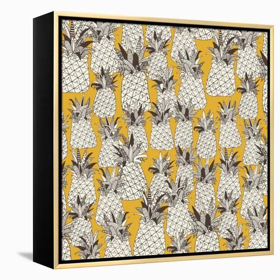 Pineapple Sunshine Yellow-Sharon Turner-Framed Stretched Canvas