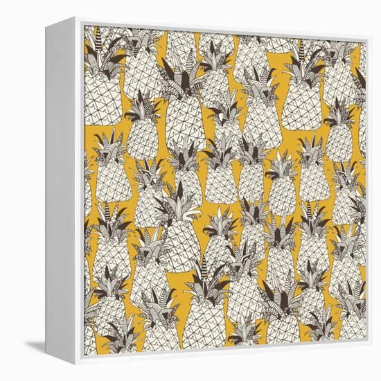 Pineapple Sunshine Yellow-Sharon Turner-Framed Stretched Canvas