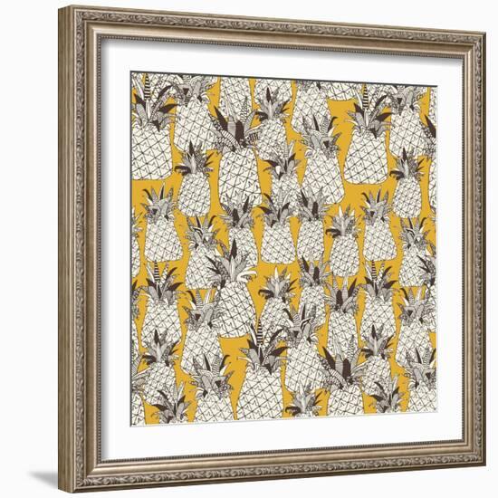 Pineapple Sunshine Yellow-Sharon Turner-Framed Art Print