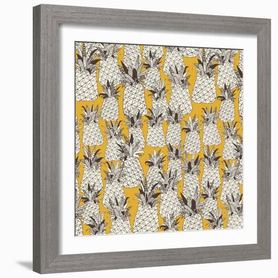 Pineapple Sunshine Yellow-Sharon Turner-Framed Art Print