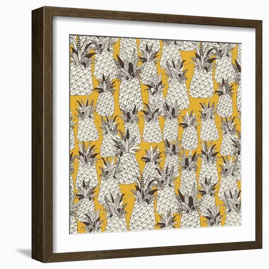 Pineapple Sunshine Yellow-Sharon Turner-Framed Art Print