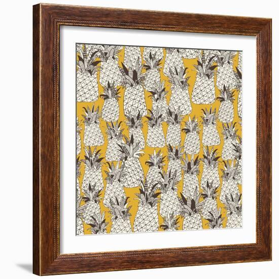 Pineapple Sunshine Yellow-Sharon Turner-Framed Art Print