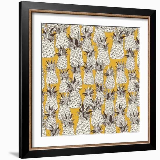 Pineapple Sunshine Yellow-Sharon Turner-Framed Art Print