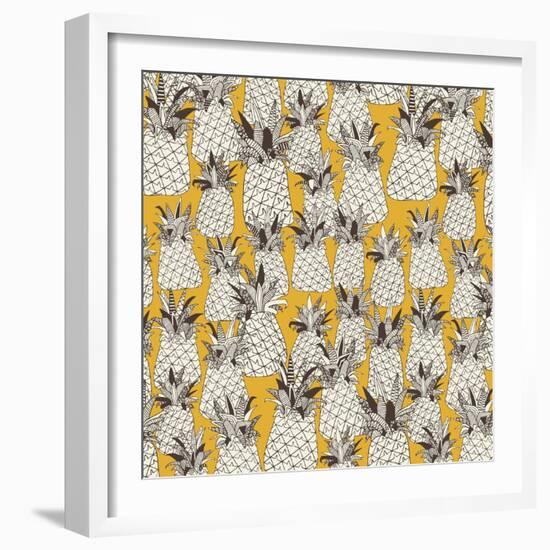 Pineapple Sunshine Yellow-Sharon Turner-Framed Art Print