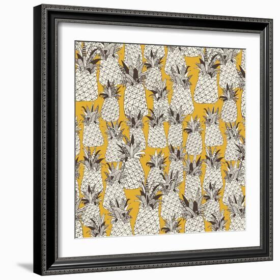 Pineapple Sunshine Yellow-Sharon Turner-Framed Art Print