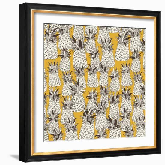 Pineapple Sunshine Yellow-Sharon Turner-Framed Art Print