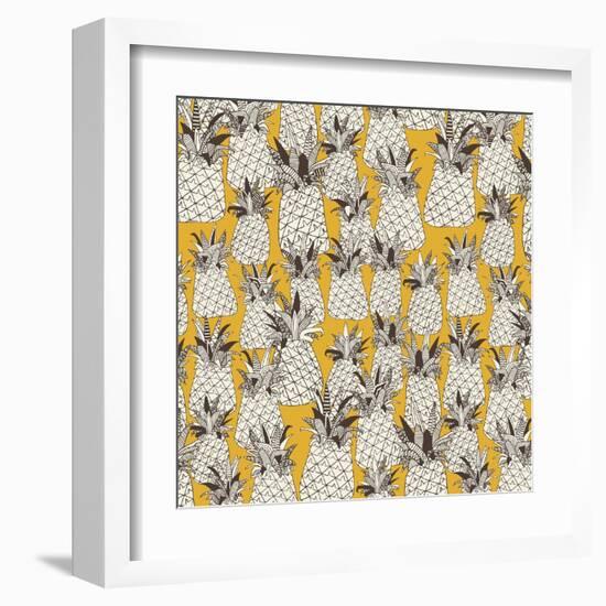 Pineapple Sunshine Yellow-Sharon Turner-Framed Art Print