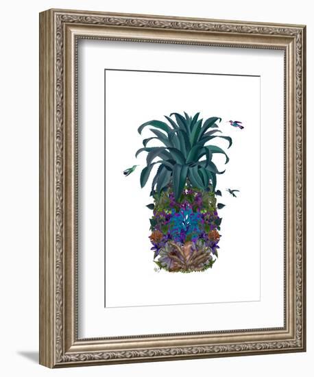 Pineapple, Tropical Flowers 1-Fab Funky-Framed Art Print