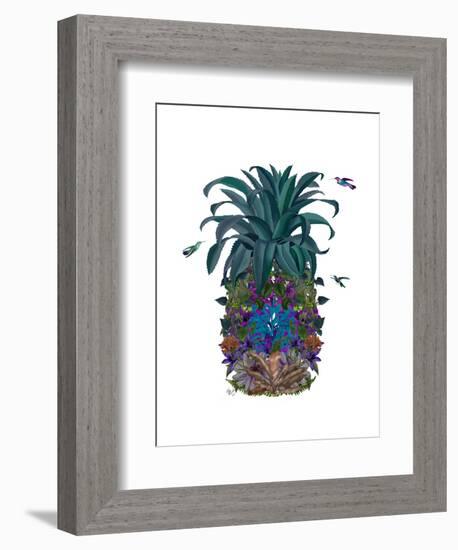 Pineapple, Tropical Flowers 1-Fab Funky-Framed Art Print