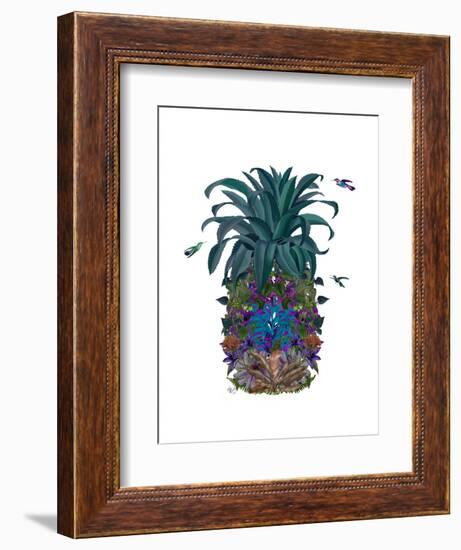 Pineapple, Tropical Flowers 1-Fab Funky-Framed Art Print