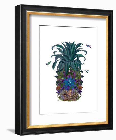 Pineapple, Tropical Flowers 1-Fab Funky-Framed Art Print