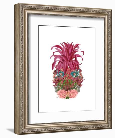 Pineapple, Tropical Flowers 2-Fab Funky-Framed Art Print