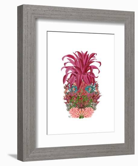 Pineapple, Tropical Flowers 2-Fab Funky-Framed Art Print