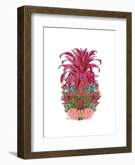 Pineapple, Tropical Flowers 2-Fab Funky-Framed Art Print