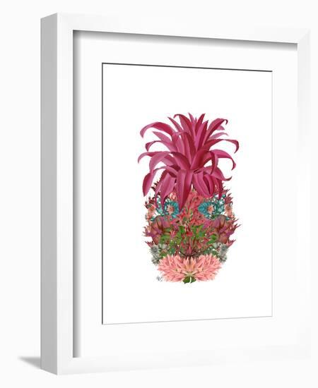 Pineapple, Tropical Flowers 2-Fab Funky-Framed Art Print