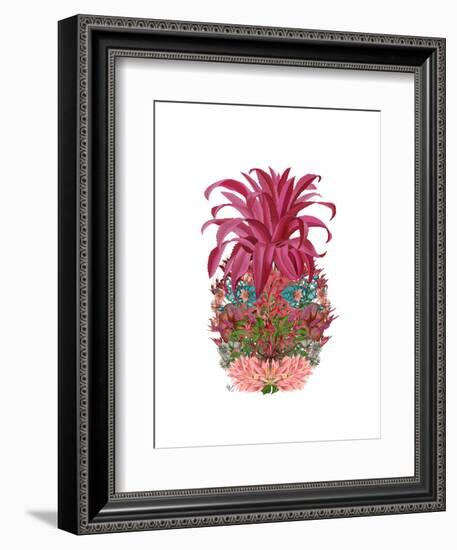 Pineapple, Tropical Flowers 2-Fab Funky-Framed Art Print