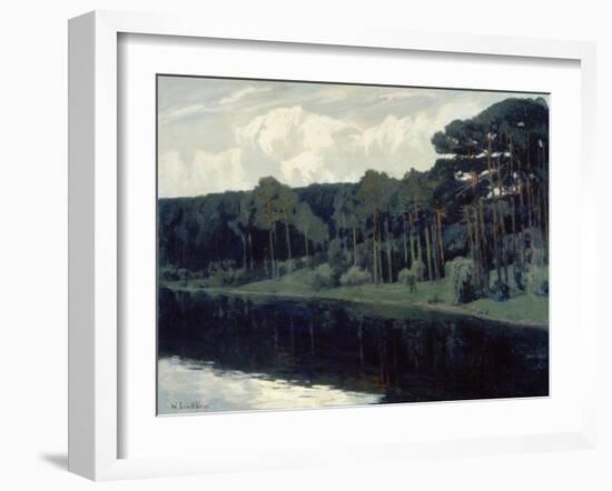 Pines Along the Shore of a Lake-Walter Leistikow-Framed Giclee Print