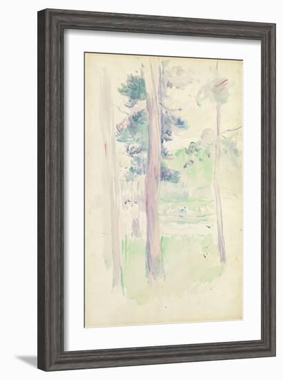 Pines by the Lake, 1893 (W/C on Paper)-Berthe Morisot-Framed Giclee Print