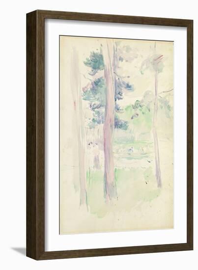 Pines by the Lake, 1893 (W/C on Paper)-Berthe Morisot-Framed Giclee Print