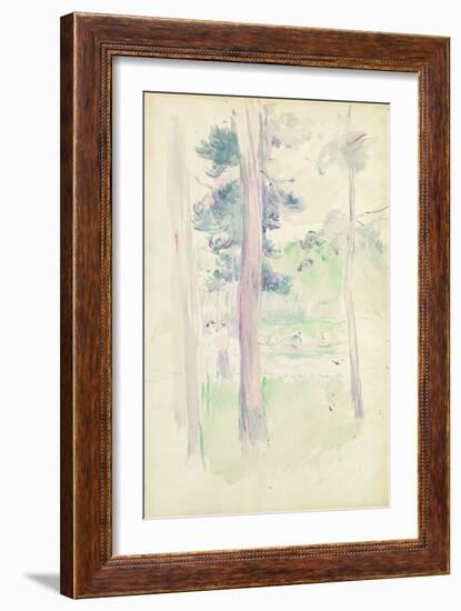 Pines by the Lake, 1893 (W/C on Paper)-Berthe Morisot-Framed Giclee Print