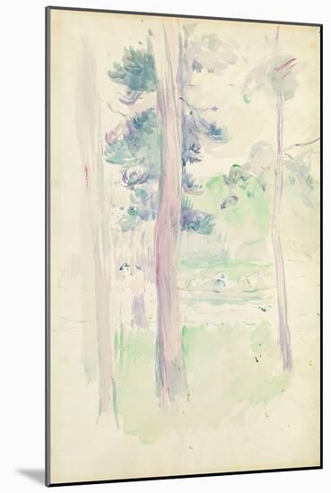 Pines by the Lake, 1893 (W/C on Paper)-Berthe Morisot-Mounted Giclee Print