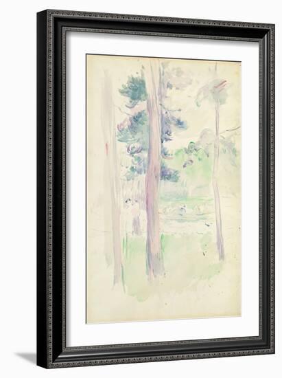 Pines by the Lake, 1893 (W/C on Paper)-Berthe Morisot-Framed Giclee Print