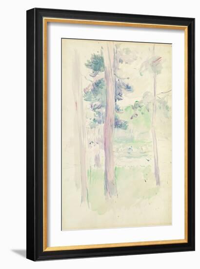 Pines by the Lake, 1893 (W/C on Paper)-Berthe Morisot-Framed Giclee Print