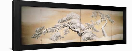 Pines in Snow, Decoration from Six-Panel Screen-Maruyama Okyo-Framed Giclee Print