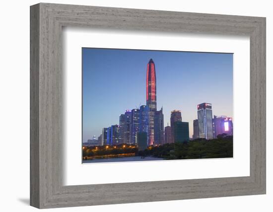 Ping An International Finance Centre, world's fourth tallest building in 2017 at 600m, and Civic Sq-Ian Trower-Framed Photographic Print