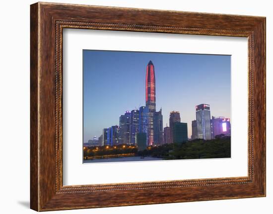 Ping An International Finance Centre, world's fourth tallest building in 2017 at 600m, and Civic Sq-Ian Trower-Framed Photographic Print