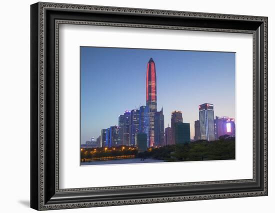 Ping An International Finance Centre, world's fourth tallest building in 2017 at 600m, and Civic Sq-Ian Trower-Framed Photographic Print