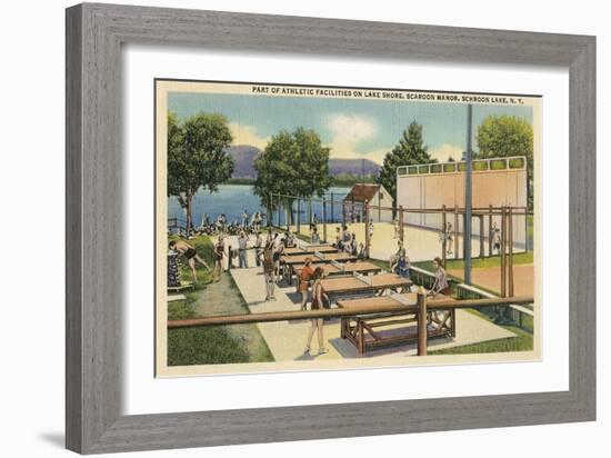 Ping Pong at Schroon Lake, New York State-null-Framed Art Print