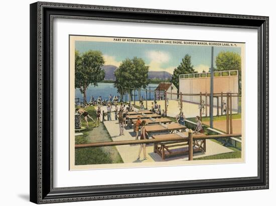 Ping Pong at Schroon Lake, New York State-null-Framed Art Print