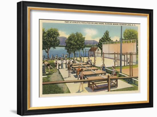 Ping Pong at Schroon Lake, New York State-null-Framed Art Print