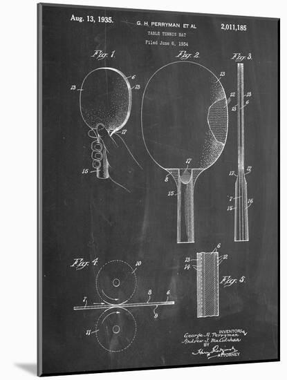 Ping Pong Paddle Patent-null-Mounted Art Print