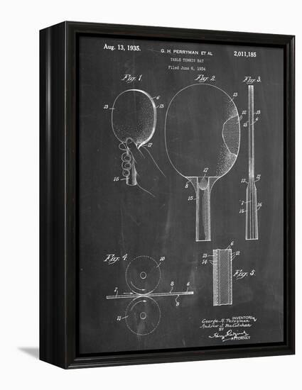 Ping Pong Paddle Patent-null-Framed Stretched Canvas