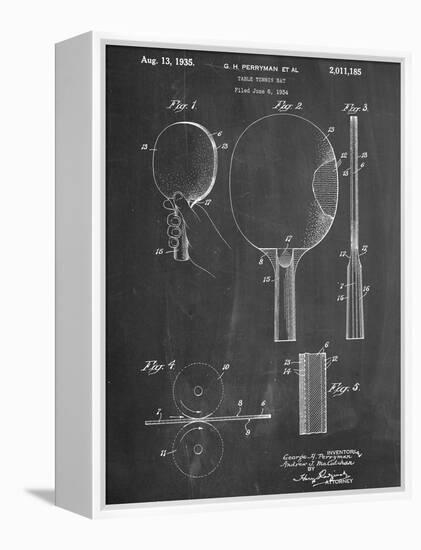 Ping Pong Paddle Patent-null-Framed Stretched Canvas