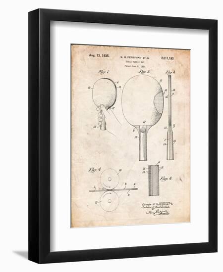 Ping Pong Paddle Patent-Cole Borders-Framed Art Print