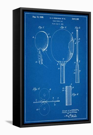 Ping Pong Paddle Patent-null-Framed Stretched Canvas