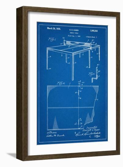 Ping Pong Table Patent-null-Framed Art Print