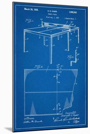 Ping Pong Table Patent-null-Mounted Art Print