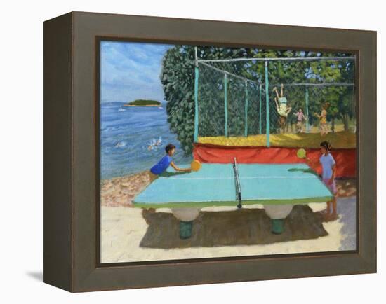 Ping Pong, Vrsar, Croatia, 2022, (oil on canvas)-Andrew Macara-Framed Premier Image Canvas