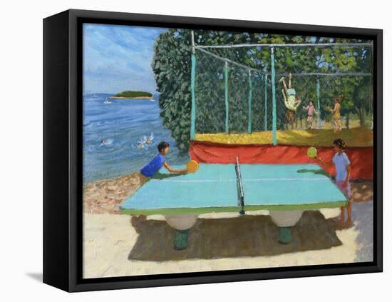 Ping Pong, Vrsar, Croatia, 2022, (oil on canvas)-Andrew Macara-Framed Premier Image Canvas