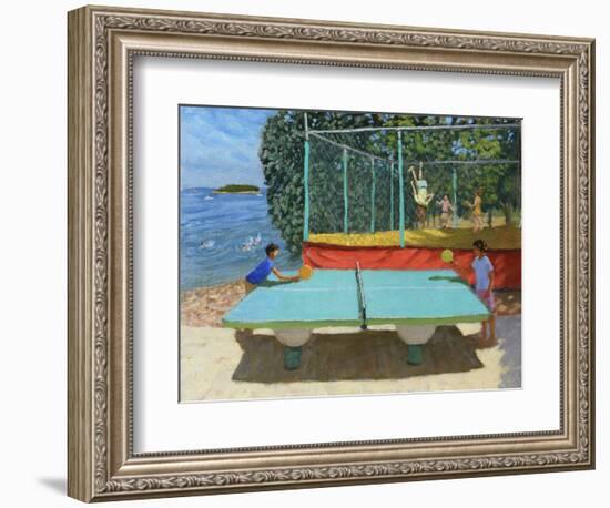 Ping Pong, Vrsar, Croatia, 2022, (oil on canvas)-Andrew Macara-Framed Giclee Print