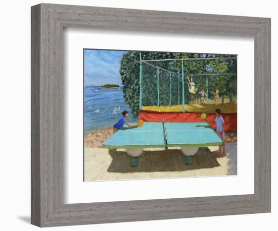 Ping Pong, Vrsar, Croatia, 2022, (oil on canvas)-Andrew Macara-Framed Giclee Print