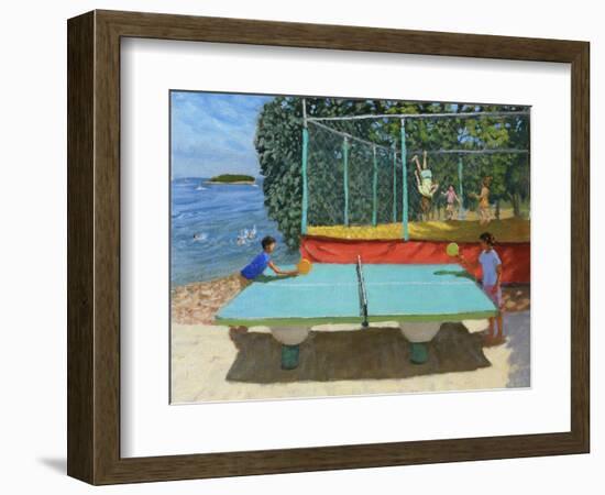 Ping Pong, Vrsar, Croatia, 2022, (oil on canvas)-Andrew Macara-Framed Giclee Print