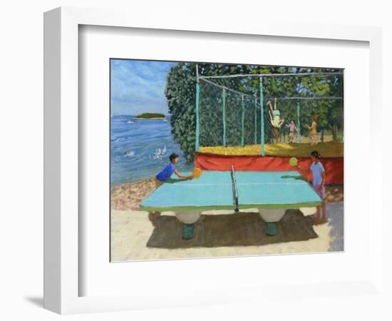 Ping Pong, Vrsar, Croatia, 2022, (oil on canvas)-Andrew Macara-Framed Giclee Print