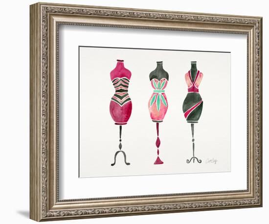 Pink 3 Dresses-Cat Coquillette-Framed Giclee Print