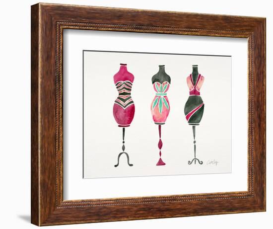 Pink 3 Dresses-Cat Coquillette-Framed Giclee Print