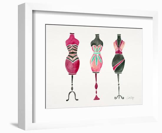 Pink 3 Dresses-Cat Coquillette-Framed Giclee Print